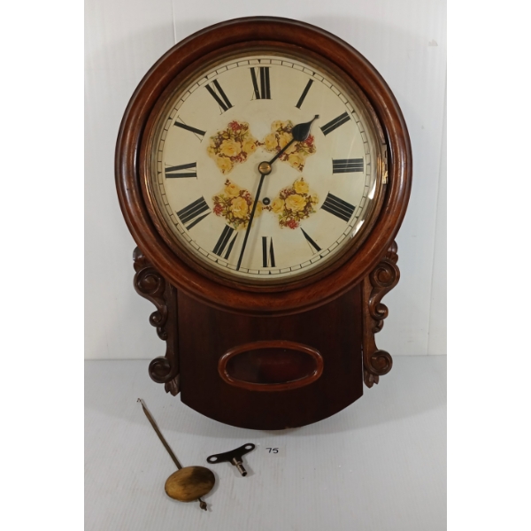 ENGLISH SINGLE FUSEE MOVEMENT WALL CLOCK 