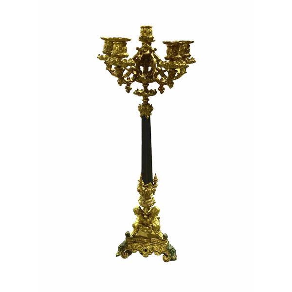 Antique Regency Gilt Bronze Candelabra - 10.25 x 25.5