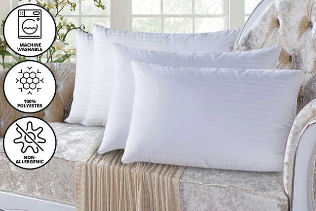 Pack Of 4 Hotel Striped Pillows!