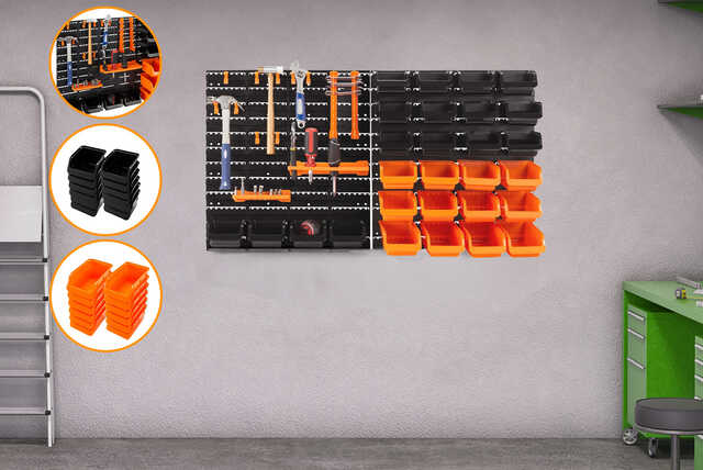 44pc Pegboard Shelf Tool Organiser!