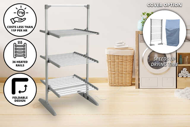 Heated Clothes Airer - 2 and 3 tier with Cover Options!