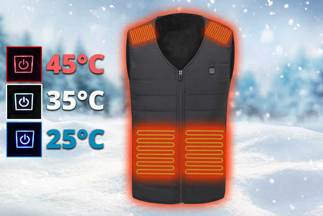 USB Rechargeable Heated Vest in 6 Sizes and 2 Options!