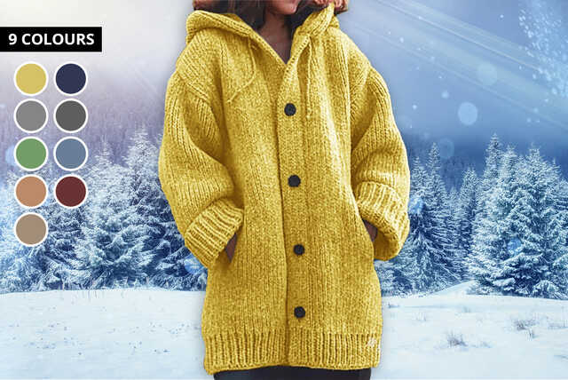 Women’s Oversized Knitted Winter Coat – 8 Sizes & 9 Colours!