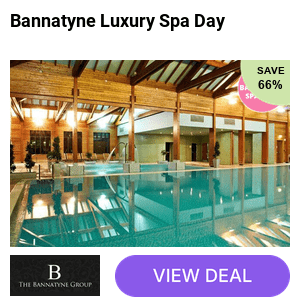 Bannatyne Ultimate Spa Day: 45 Minute Treatment Slot, 3 Treatments, Unlimited Spa Access, Heated Eye Mask & Bath Salts gifts to take home, Bubbly & Voucher for 1 or 2. Save up to 66%