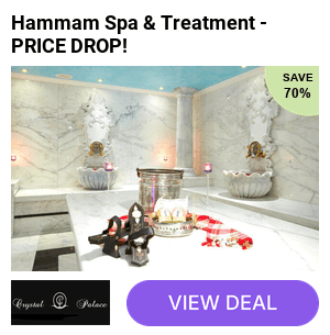 Save 65% and indulge in a 90-minute Turkish Hammam & Moroccan Bath experience with steam and exfoliation, plus a full-body mask of your choice and a £10 voucher at Crystal Palace Spa - Book this ritual for up to 2 people