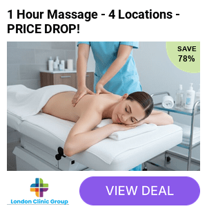 60-Minute Massage with choice of Deep Tissue, Sports, or Swedish Massage from London Clinic Group - at 4 locations, including Liverpool Street, London Bridge, Soho & South Kensington - saving you 75%
