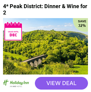 A Derbyshire stay at 4* Holiday Inn Mansfield - Alfreton for two people with breakfast, two-course dinner, one bottle of wine to share, fitness centre access, and late check out. Enjoy a relaxing getaway in Alfreton.