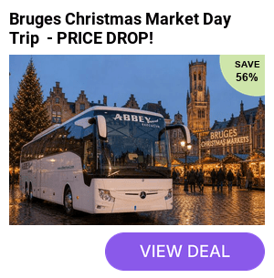 Get festive with a full-day Christmas market trip in Bruges – return Eurostar travel, coach transfers and up to 6 hours in Bruges included. Save 56%!