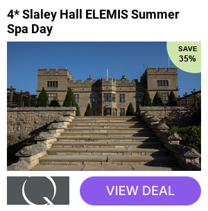 Save 39% on a summer spa day at the 4* Slaley Hall Hotel, Spa & Golf Resort – enjoy a 25-minute ELEMIS treatment, luxury afternoon tea and four hours of ultimate relaxation in their pool, sauna and jacuzzi.