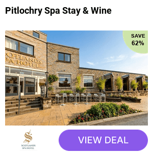 Escape to beautiful Pitlochry for a relaxing summer spa break at multi-award-winning Scotland's Spa Hotel for two with full leisure access, late checkout with optional bottle of wine and daily breakfast options. Family and pet-friendly options available. Save up to 62%!