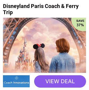 Disneyland Paris Coach & Ferry 2026 Day Trip from Coach Innovations – experience an unforgettable coach trip to Disneyland Paris in 2026 and save 34%