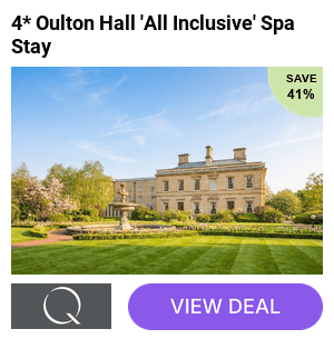 4* Oulton Hall Hotel, Spa & Golf Resort stay in Leeds for two, with breakfast, afternoon tea or cream tea, dinner, 4-drink vouchers per person and late checkout. Upgrade options available for a 2-night stay or treatments package. Save up to 40%.