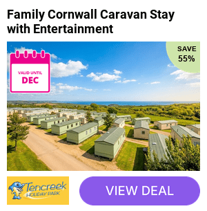 Fun-filled family UK seaside caravan break for up to 6 people at Tencreek Holiday Park, Cornwall. Enjoy sea views, live entertainment, pool access and more – save 64%!