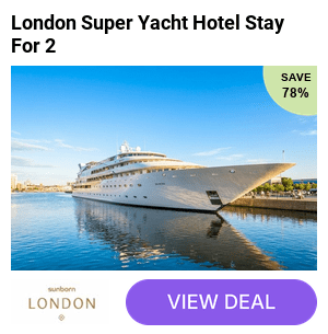 Overnight Luxury stay for two on The 4* Sunborn Yacht Hotel, London with Breakfast included & Dinner upgrade! Experience a Unique break at this one of a kind hotel in the heart of London and save up to 41%! 
