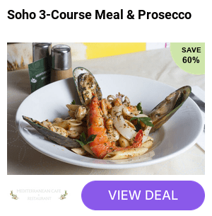 Three-course meal for two with a glass of prosecco each at Mediterranean Cafe in Soho - Delight in a Med-inspired culinary experience