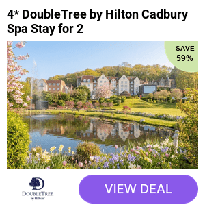 Unwind with a luxurious 4* spa stay at DoubleTree by Hilton Cadbury House for two people with breakfast, a glass of bubbly on arrival, leisure access and late check out. Stay for one or two-nights and save up to 59%. Upgrade and include a £20pp dining voucher at the Marco Pierre White Steakhouse!