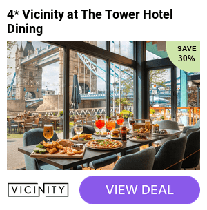 Enjoy Panoramic, London Bridge Views from Vicinity at The Tower Hotel whilst enjoying a 2-Course Dining & Bubbly Experience for 2 - Save 36%