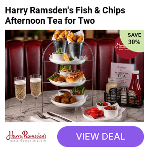 Save 42% on afternoon tea for two at Harry Ramsden's – a seaside spin on the classic with mini fish & chips, crayfish brioche rolls and macarons, plus optional prosecco.