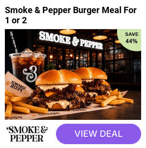 Save 44% at Smoke & Pepper: Gourmet burger meal with fries and a soft drink – tasty value at £7!