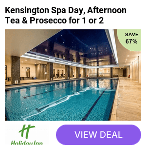 Save 67% – Indulge in spa access, afternoon tea & Prosecco at Kensington Healthclub & Spa, Holiday Inn Kensington