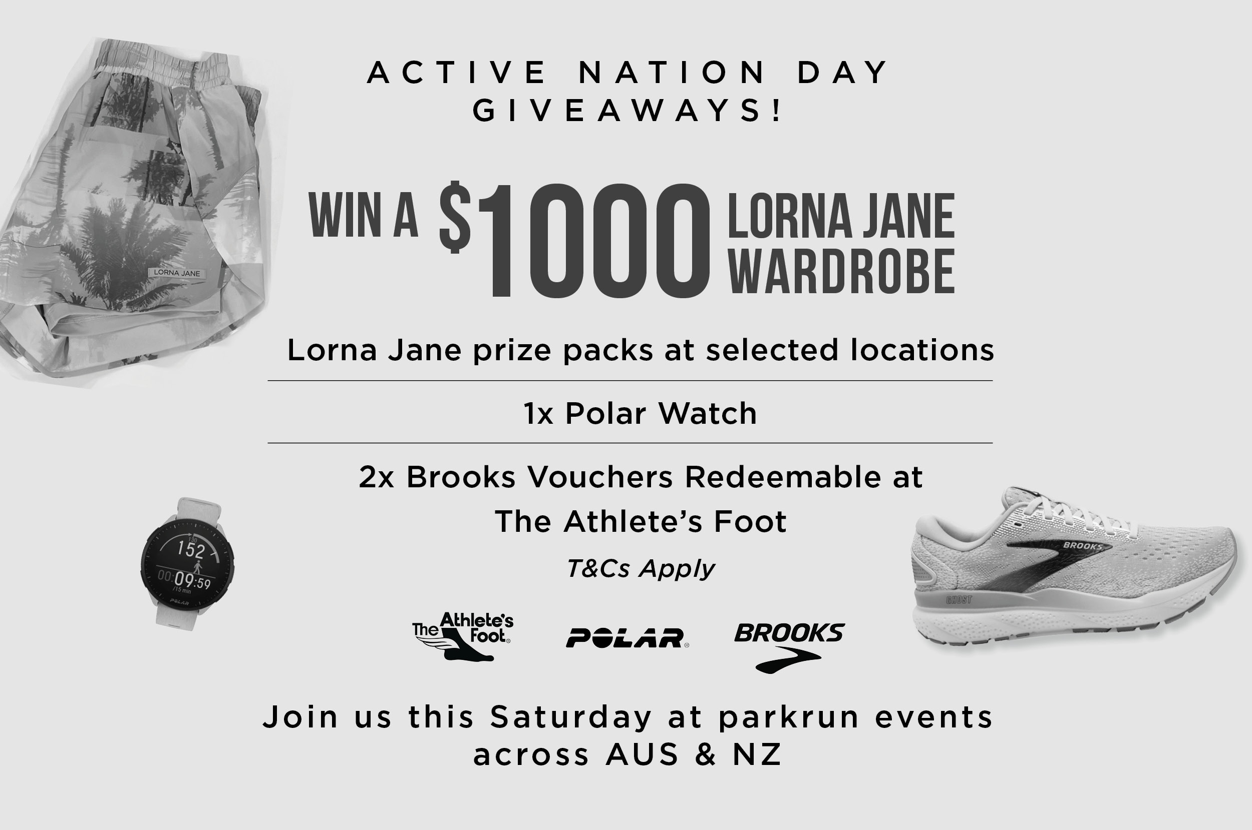 WIN a $1000 Lorna Jane Wardrobe - Join us at parkrun this Saturday!