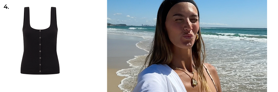 Retro Snap Button Rib Tank