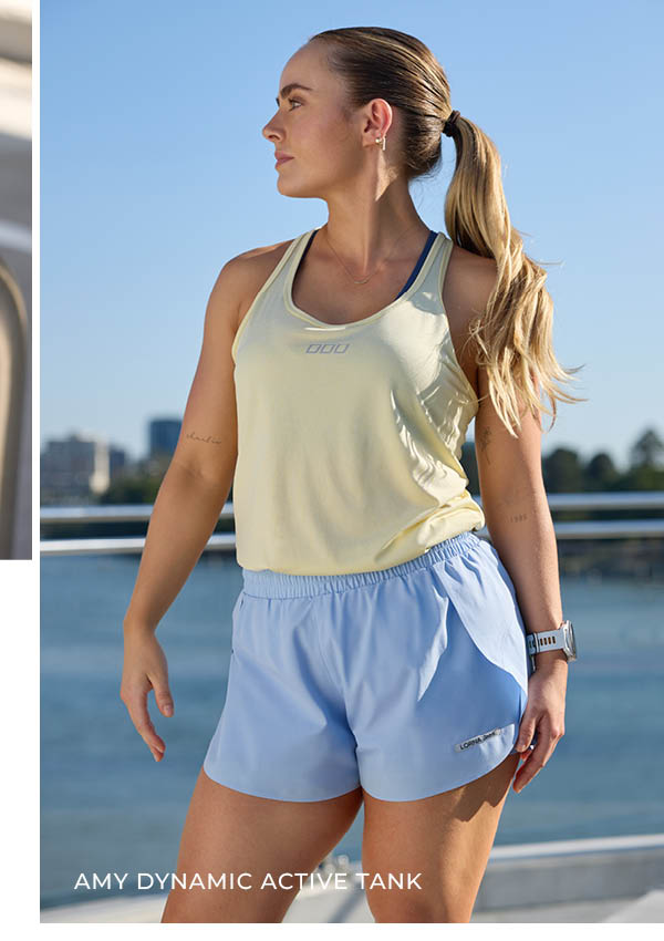 Amy Dynamic Active Tank (in Lemon Cream)