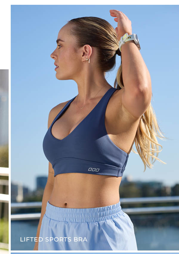 Lifted Sports Bra (in Deep Dive Blue)