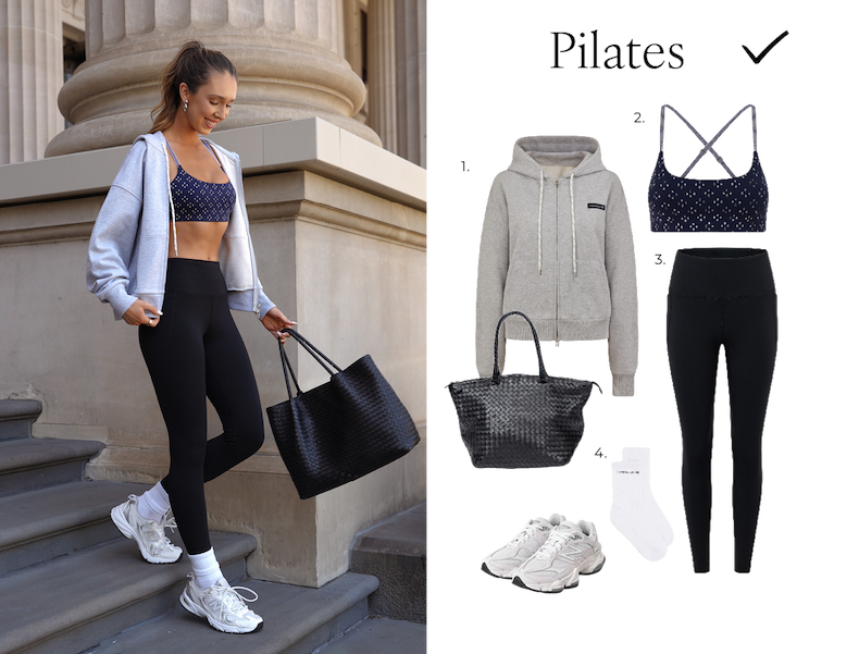 For Pilates (Styled with a Sports Bra and Zip Through Hoodie