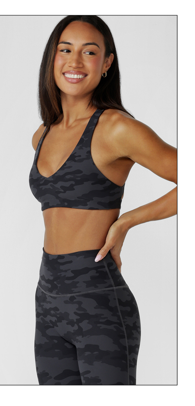Cute In Camo Sports Bra & Shorts -  Black