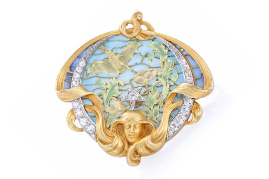 Hochfeiner Jugendstil-Anhänger, Louis Aucoc zugeschrieben,…