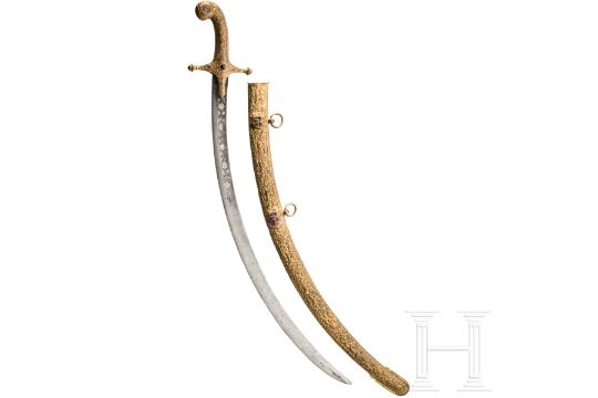 Shamshir mit vergoldeter Kupfermontierung, wohl…