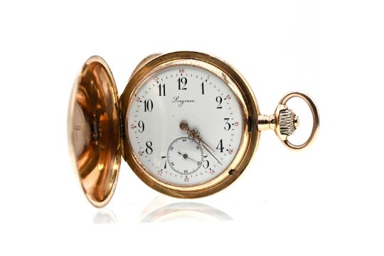 Goldene Savonette-Herrentaschenuhr, bez. Longines,…