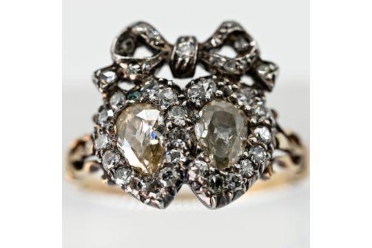 Antiker „Verlobungsring“ mit reichem Diamantenbesatz,…