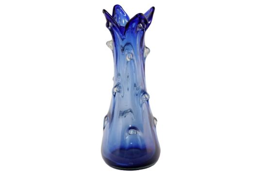 Blaue Vintage Glasvase