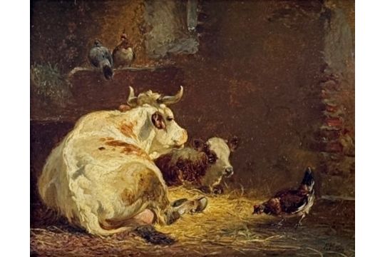 Friedrich Johann Voltz, Stallszene Kuh und Kalb…