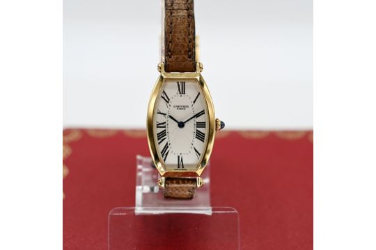 Damenarmbanduhr und Klappschließe, Cartier, Modell…