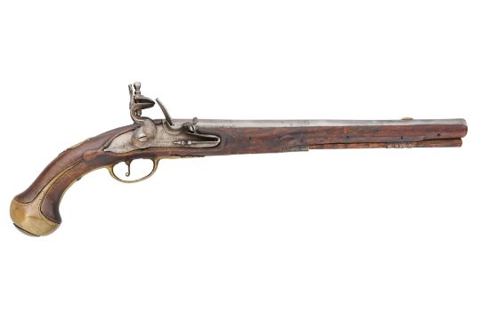 A NETHERLANDISH 15 BORE FLINTLOCK HOLSTER PISTOL…