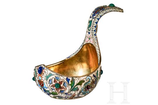Großer Cloisonné-Email-Kowsch, Russland, Moskau,…