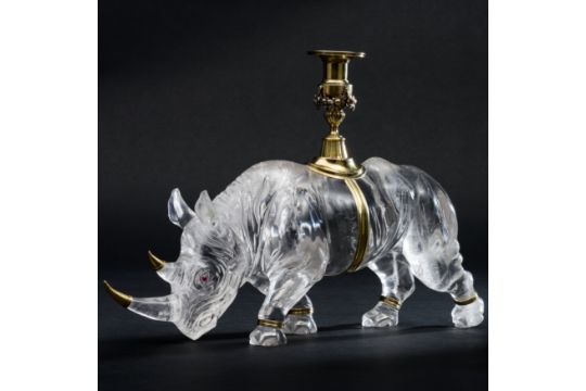 Großes Bergkristall-Nashorn (Tischdekoration mit…