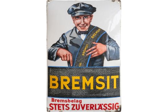 Emailschild Bremsit, Bremsbelag, Dresden um 1930…