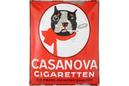Emailschild Casanova Cigaretten, Ludwig Hohlwein,…