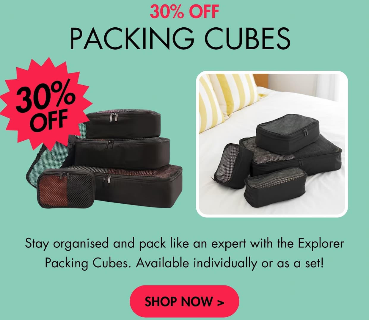 30% Off Packing Cubes