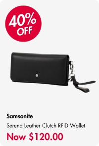 Samsonite Serena Leather Clutch RFID Wallet Black