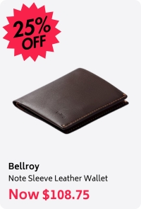 Bellroy RFID Note Sleeve Leather Wallet  - 25% off