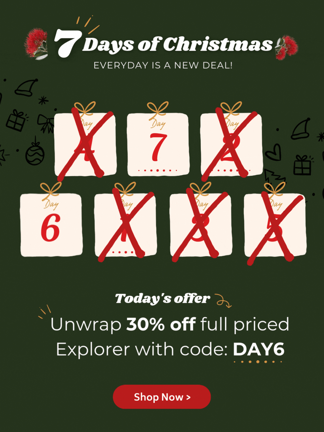 Day. 6 Deal - 30% Off Full Priced Explorer with code: DAY6