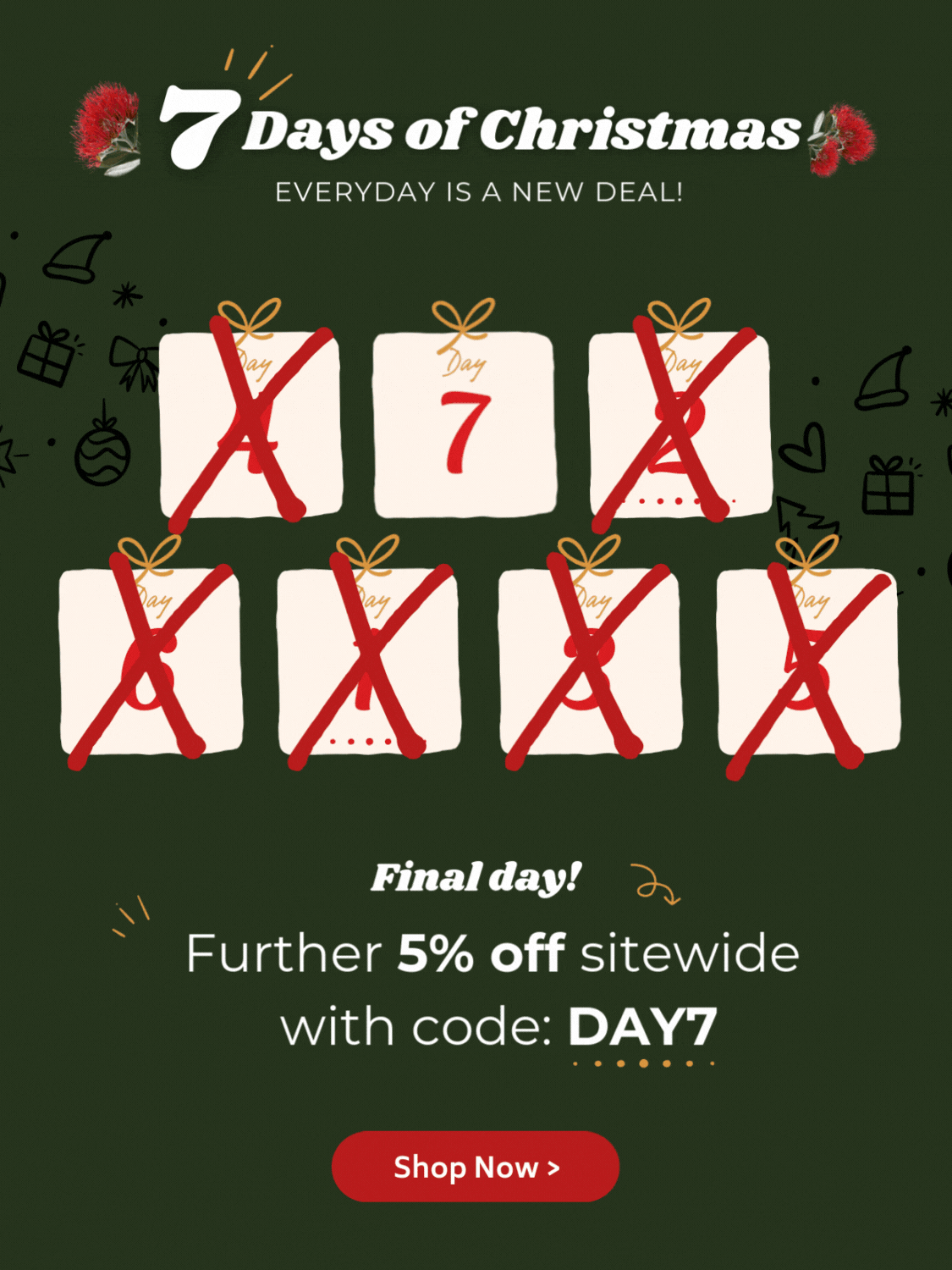 Further 5% off sitewide with code: DAY7