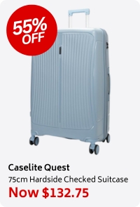 Caselite Quest 75cm Hardside Checked Suitcase Steel Blue