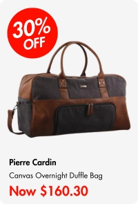Pierre Cardin Raven Canvas Overnight Duffle Bag Black