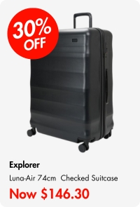 Explorer Luna-Air 74cm Hardside Checked Suitcase Black